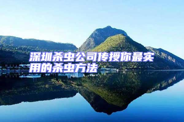 深圳殺蟲公司傳授你最實用的殺蟲方法