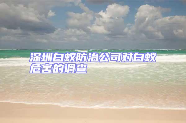 深圳白蟻防治公司對白蟻危害的調查