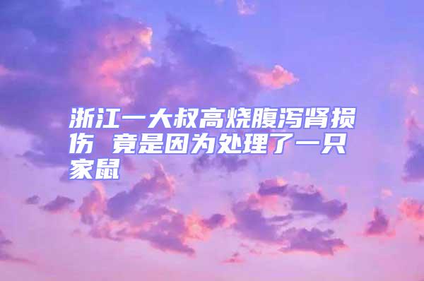 浙江一大叔高燒腹瀉腎損傷 竟是因?yàn)樘幚砹艘恢患沂?/></p>
									<p style=