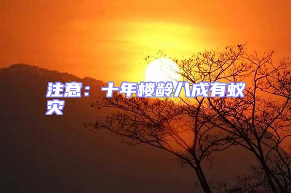 注意：十年樓齡八成有蟻災