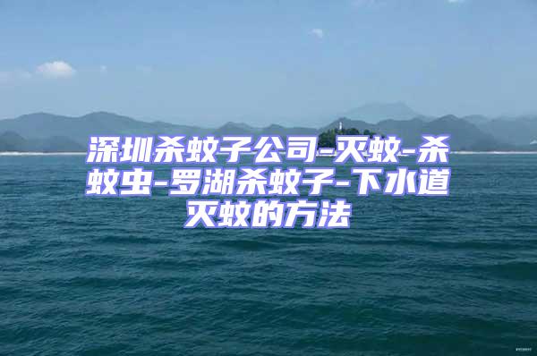 深圳殺蚊子公司-滅蚊-殺蚊蟲-羅湖殺蚊子-下水道滅蚊的方法