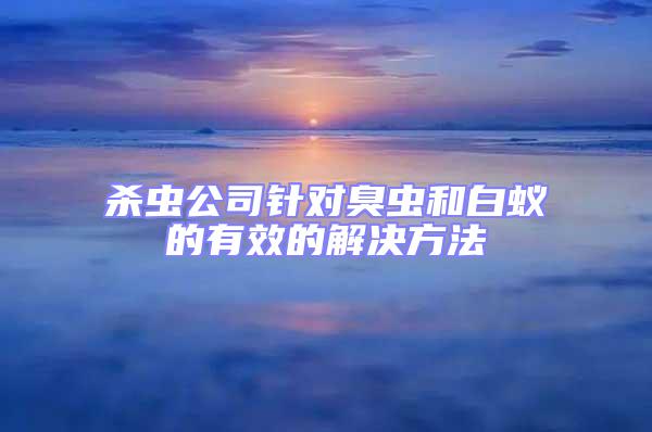 殺蟲(chóng)公司針對(duì)臭蟲(chóng)和白蟻的有效的解決方法