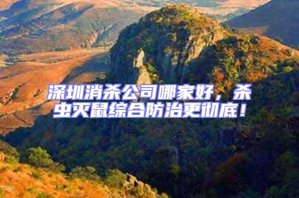 深圳消殺公司哪家好,殺蟲滅鼠綜合防治更徹底!