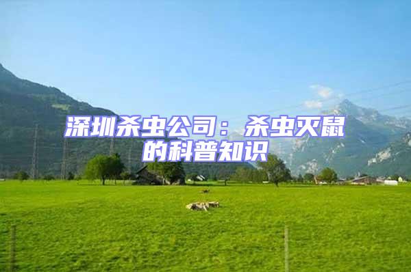 深圳殺蟲公司:殺蟲滅鼠的科普知識