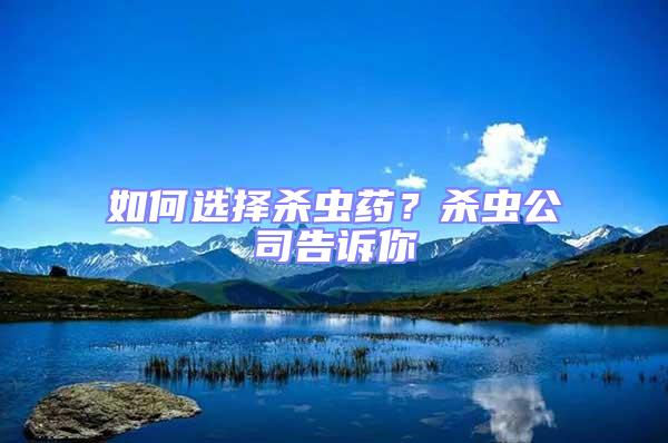 如何選擇殺蟲藥？殺蟲公司告訴你