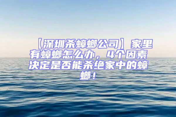 【深圳殺蟑螂公司】家里有蟑螂怎么辦,4個(gè)因素決定是否能殺絕家中的蟑螂!