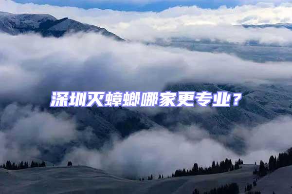 深圳滅蟑螂哪家更專業(yè)?