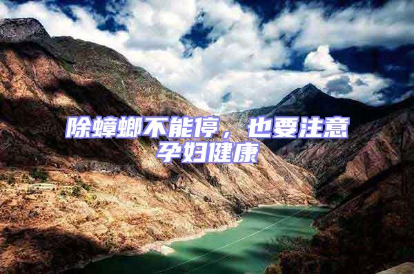 除蟑螂不能停，也要注意孕婦健康