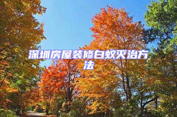 深圳房屋裝修白蟻滅治方法