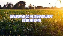 深圳消殺公司淺談商場滅蟑螂重要性