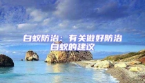 白蟻防治：有關做好防治白蟻的建議